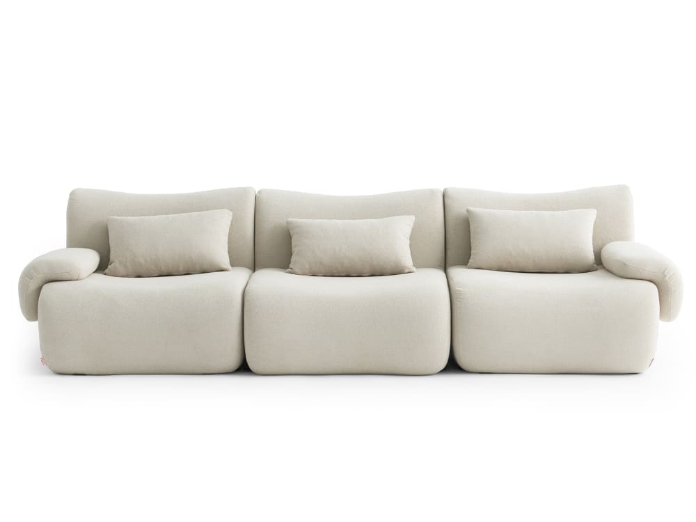 wohnli-moebel-suche-M26073150 Wohnli Möbelsuche - Modulares 3-Sitzer Sofa gerade aus feinem Bouclé-Stoff Cremebeige