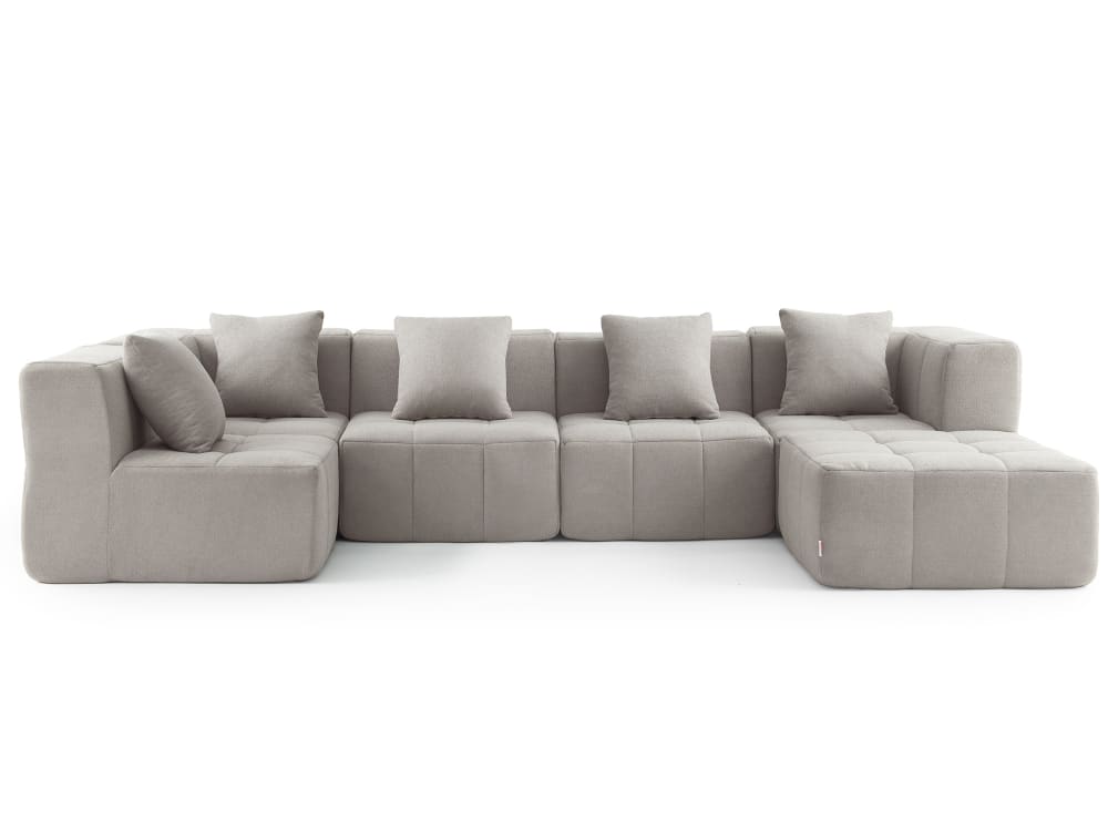 wohnli-moebel-suche-M26073153 Wohnli Möbelsuche - Ecksofa 5-Sitzer mit Chaiselongue aus feinem Bouclé-Stoff Steinbeige