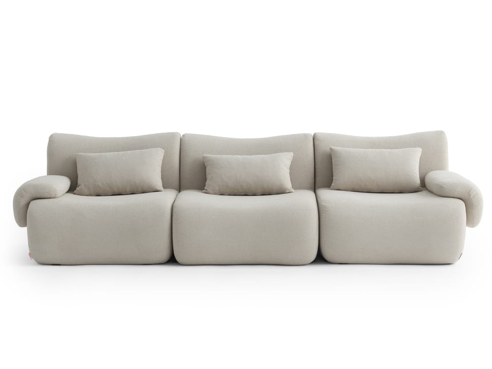 wohnli-moebel-suche-M26073157 Wohnli Möbelsuche - Modulares 3-Sitzer Sofa gerade aus feinem Bouclé-Stoff Steinbeige