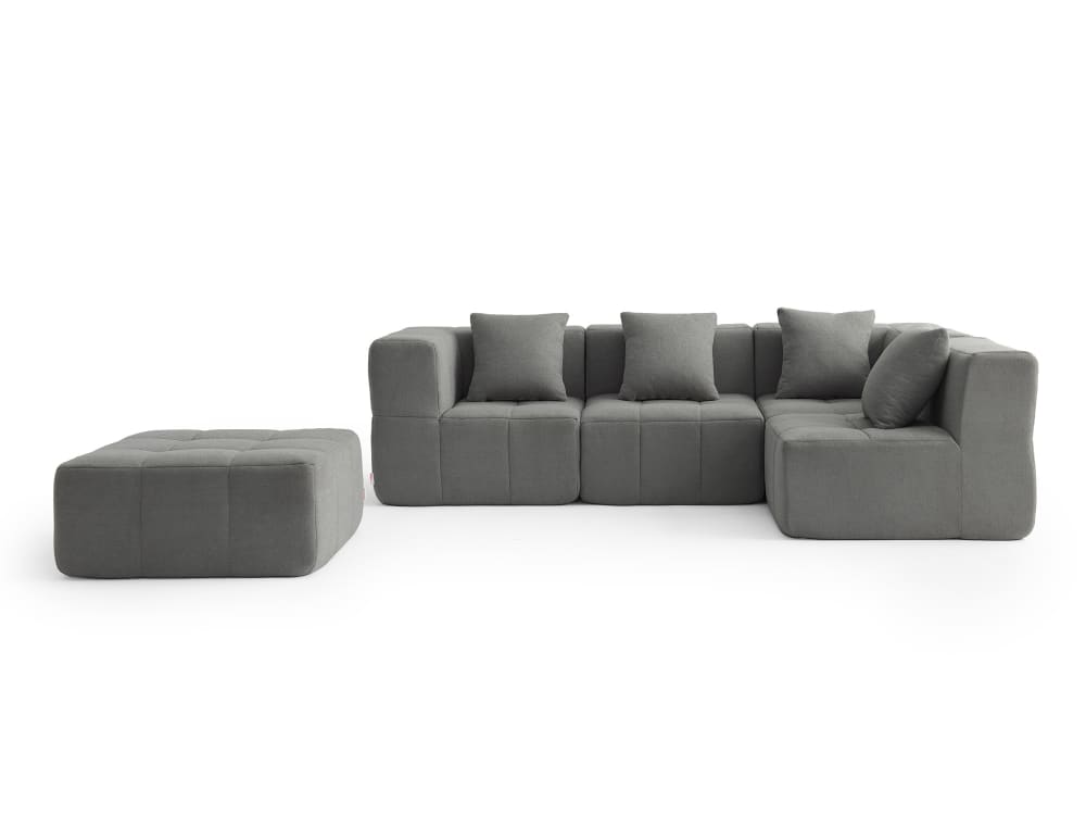 wohnli-moebel-suche-M26073163 Wohnli Möbelsuche - Ecksofa 4-Sitzer mit Chaiselongue aus feinem Bouclé-Stoff Wolkengrau