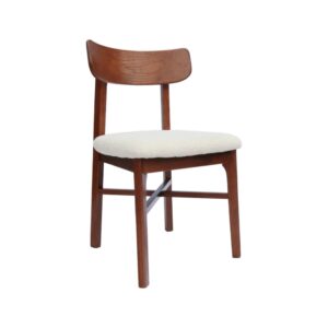 wohnli-moebel-suche-M26073207-1 2er-Set Vintage-Stühle aus Heveaholz nussbaum mit Bouclé weiß 46x82x48cm Holz Weiß sweeek Möbel Esszimmermöbel Stühle