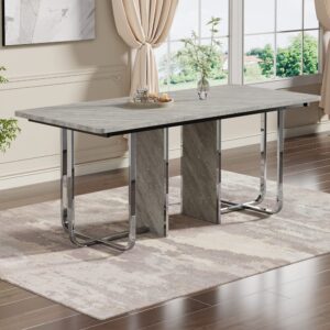 wohnli-moebel-suche-M26074115-1 Esstisch mit Metallbeinen für 6-8 Personen 180 cm Grau 180x75x80cm Spanplatte Grau MODFU Möbel Esszimmermöbel Esstische