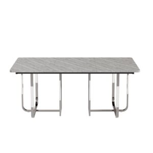 wohnli-moebel-suche-M26074115 Wohnli Möbelsuche - Esstisch mit Metallbeinen für 6-8 Personen 180 cm Grau