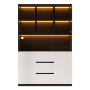 wohnli-moebel-suche-M26075189 Wohnli Möbelsuche - Vitrine mit drei Schubladen und LED-Beleuchtung