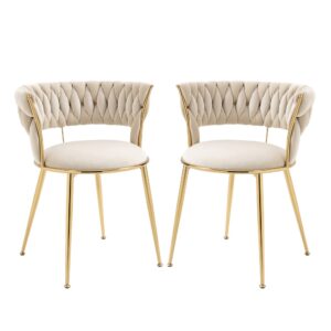 wohnli-moebel-suche-M26075201 Wohnli Möbelsuche - 2er Set Esszimmerstühle Samt mit Goldenen Beinen
