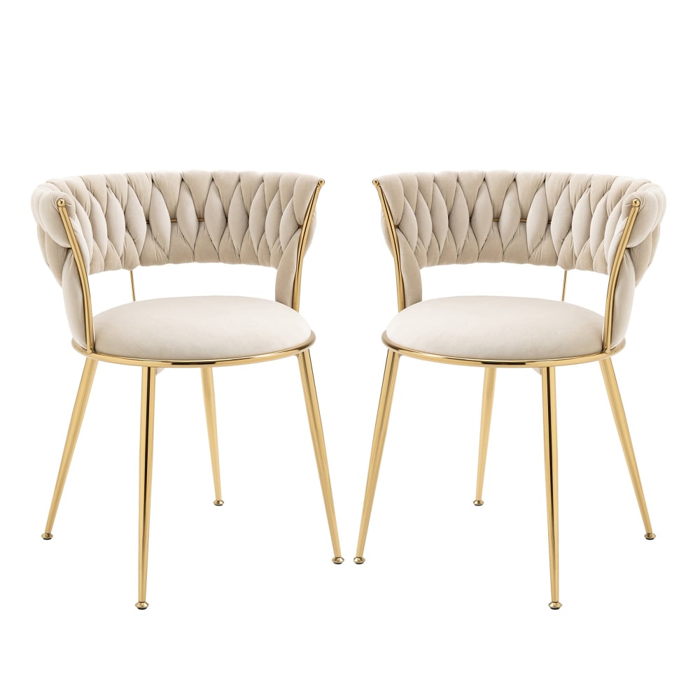 wohnli-moebel-suche-M26075201 Wohnli Möbelsuche - 2er Set Esszimmerstühle Samt mit Goldenen Beinen