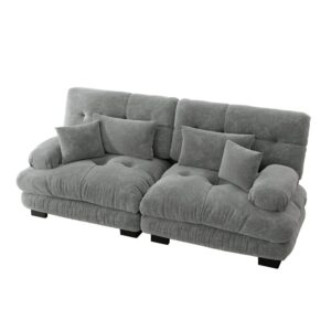 wohnli-moebel-suche-M26075209 Wohnli Möbelsuche - Modulares 3-Sitzer-Sofa mit Chenille-Bezug und Kissen