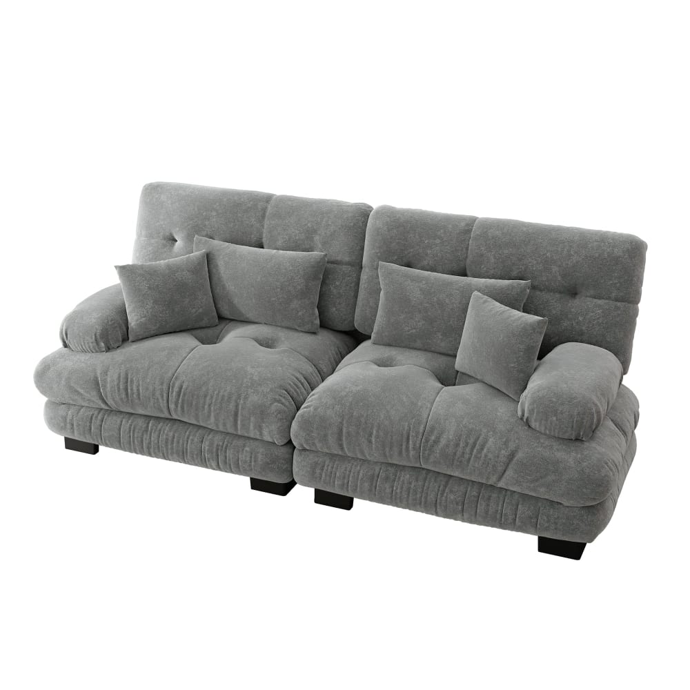 wohnli-moebel-suche-M26075209 Wohnli Möbelsuche - Modulares 3-Sitzer-Sofa mit Chenille-Bezug und Kissen