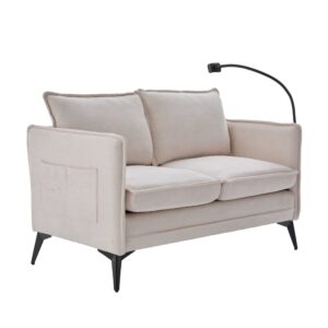 Wohnli Möbelsuche - Zweisitzer-Sofa aus Chenille-Stoff mit Handyhalterung
