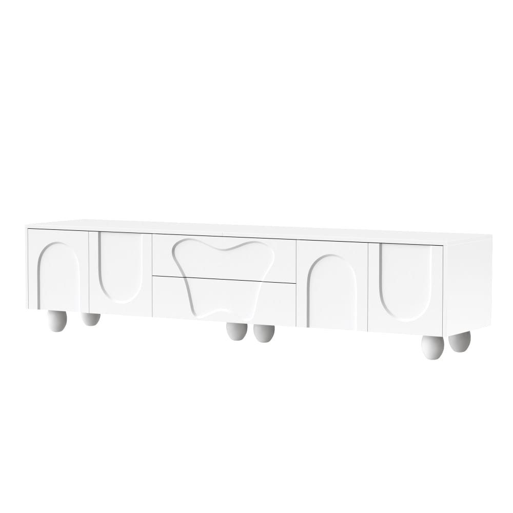 wohnli-moebel-suche-M26075257 Wohnli Möbelsuche - TV-Möbel 4 Türen Geometrische Reliefs Kugelfüße