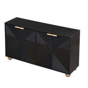 wohnli-moebel-suche-M26075260 Wohnli Möbelsuche - Art-Deco-Sideboard mit 4 Geschnitzten Türen und Kugelfüßen