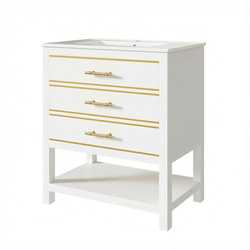 Wohnli Möbelsuche - Waschtisch aus MDF mit Keramikbecken 76x46