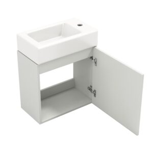 Wohnli Möbelsuche - Waschbecken aus Keramik mit Unterschrank 46x26x56 cm