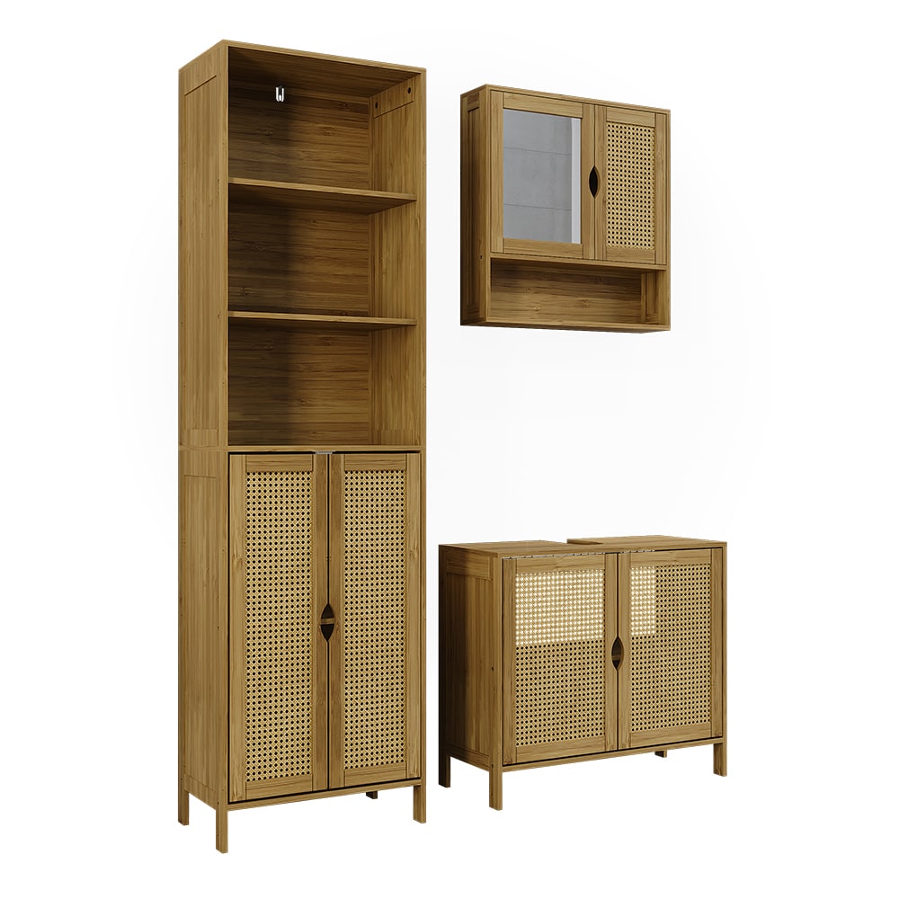 wohnli-moebel-suche-M26075341 Wohnli Möbelsuche - Badmöbel-Set 3 Teile Bambus 68x60cm