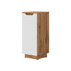 wohnli-moebel-suche-M26075348 Wohnli Möbelsuche - Midischrank Eiche/Weiß mit Kachelstruktur 33.4x81.9cm