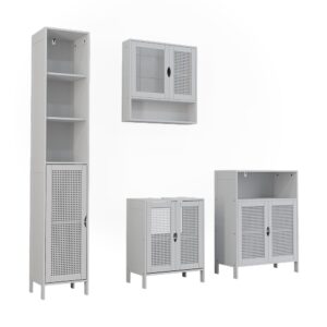 Wohnli Möbelsuche - Badmöbel-Set 4 Teile Weiß 48x60cm