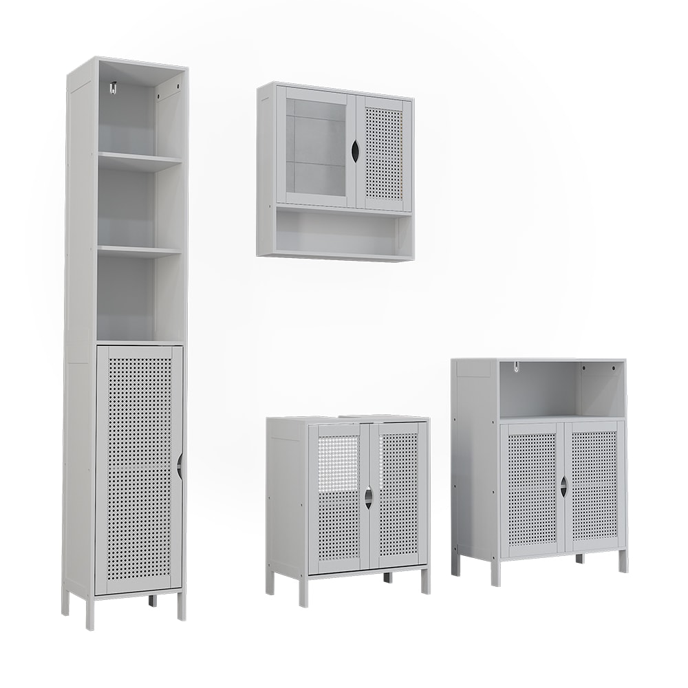 wohnli-moebel-suche-M26075357 Wohnli Möbelsuche - Badmöbel-Set 4 Teile Weiß 48x60cm