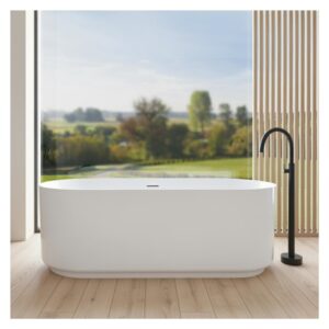 wohnli-moebel-suche-M26075375-1 170 cm freistehende Badewanne aus weißem Acryl 170x58x70cm Acryl Weiß Mob In Möbel Badezimmermöbel Waschbecken
