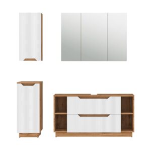 wohnli-moebel-suche-M26075395 Wohnli Möbelsuche - Badmöbel-Set 4-teilig Weiß 120x62.5cm