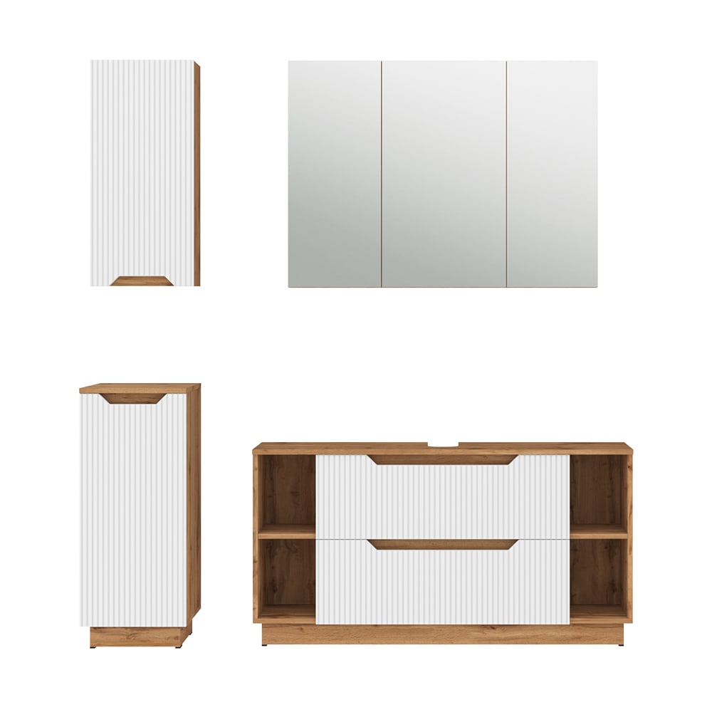 wohnli-moebel-suche-M26075395 Wohnli Möbelsuche - Badmöbel-Set 4-teilig Weiß 120x62.5cm