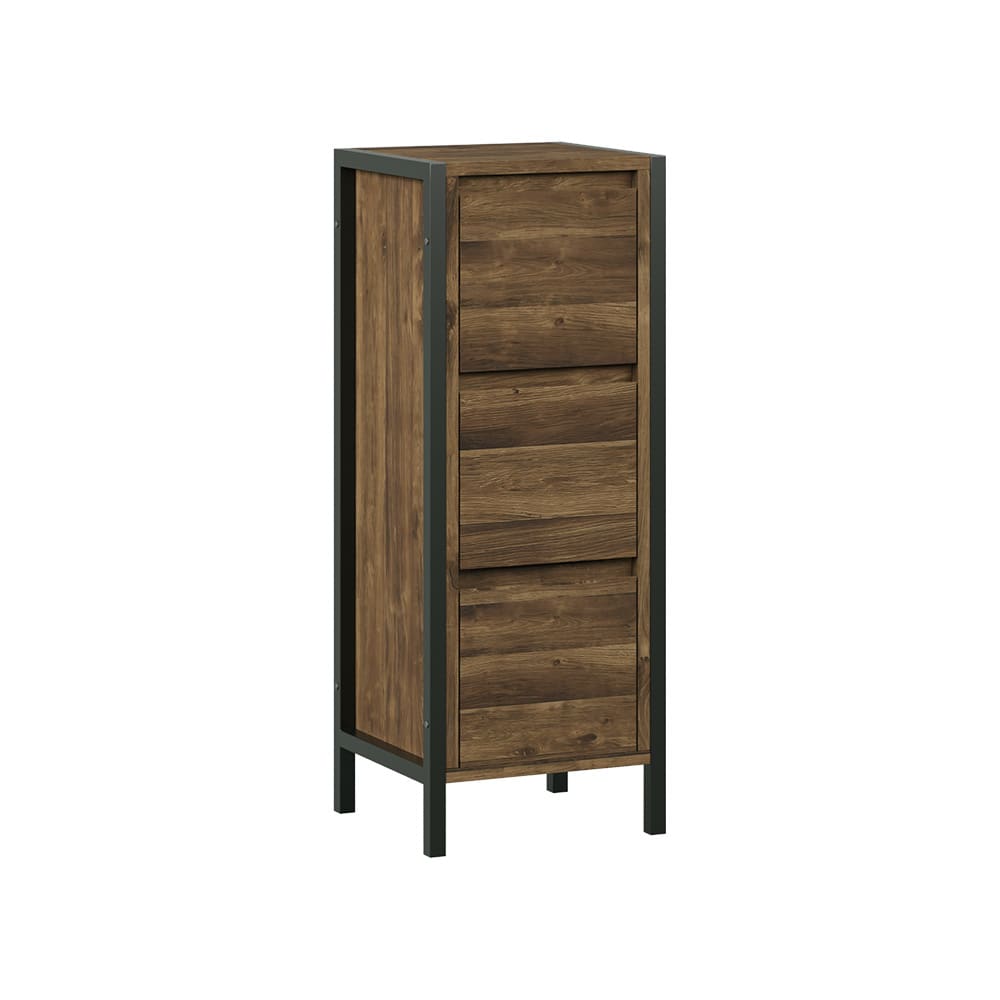 wohnli-moebel-suche-M26075396 Wohnli Möbelsuche - Midischrank mit 3 Schubladen Eiche/Schwarz 30x80cm
