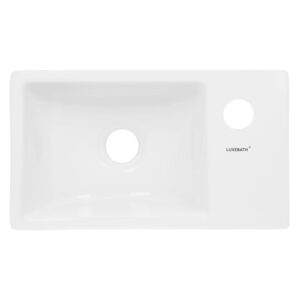 Waschbecken Keramik mit Ablaufgarnitur Waschtisch 33x13x25cm Keramik Weiß ECD Germany Möbel Badezimmermöbel Waschbecken