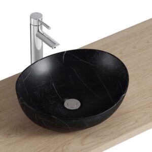 wohnli-moebel-suche-M26075401-1 ovales Keramik-Aufsatzwaschbecken 42x37cm 42x14x37cm Keramik Schwarz Mob In Möbel Badezimmermöbel Waschbecken