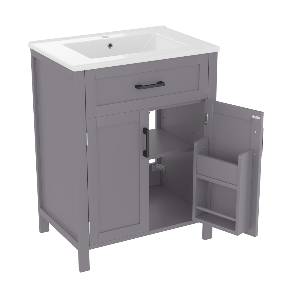 Wohnli Möbelsuche - Waschbecken aus Keramik und MDF mit Schrank 60x46x84