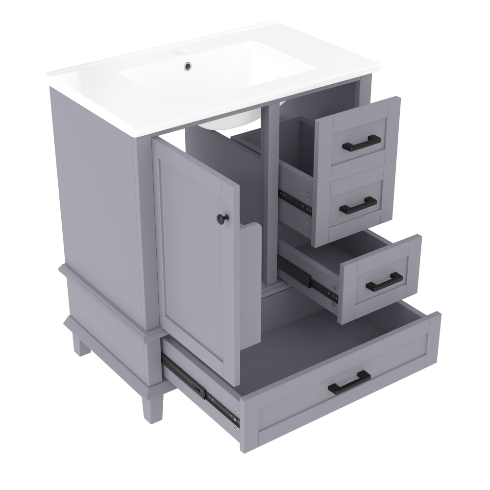 Wohnli Möbelsuche - Waschbecken aus Keramik/MDF mit Unterschrank 76x46x83