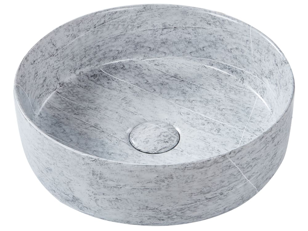 wohnli-moebel-suche-M26075427 Wohnli Möbelsuche - Aufsatzwaschbecken ⌀ 37 cm Keramik Grauer Betoneffekt