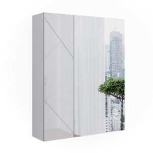 Wohnli Möbelsuche - Badspiegelschrank  Weiß Hochglanz 60x75cm