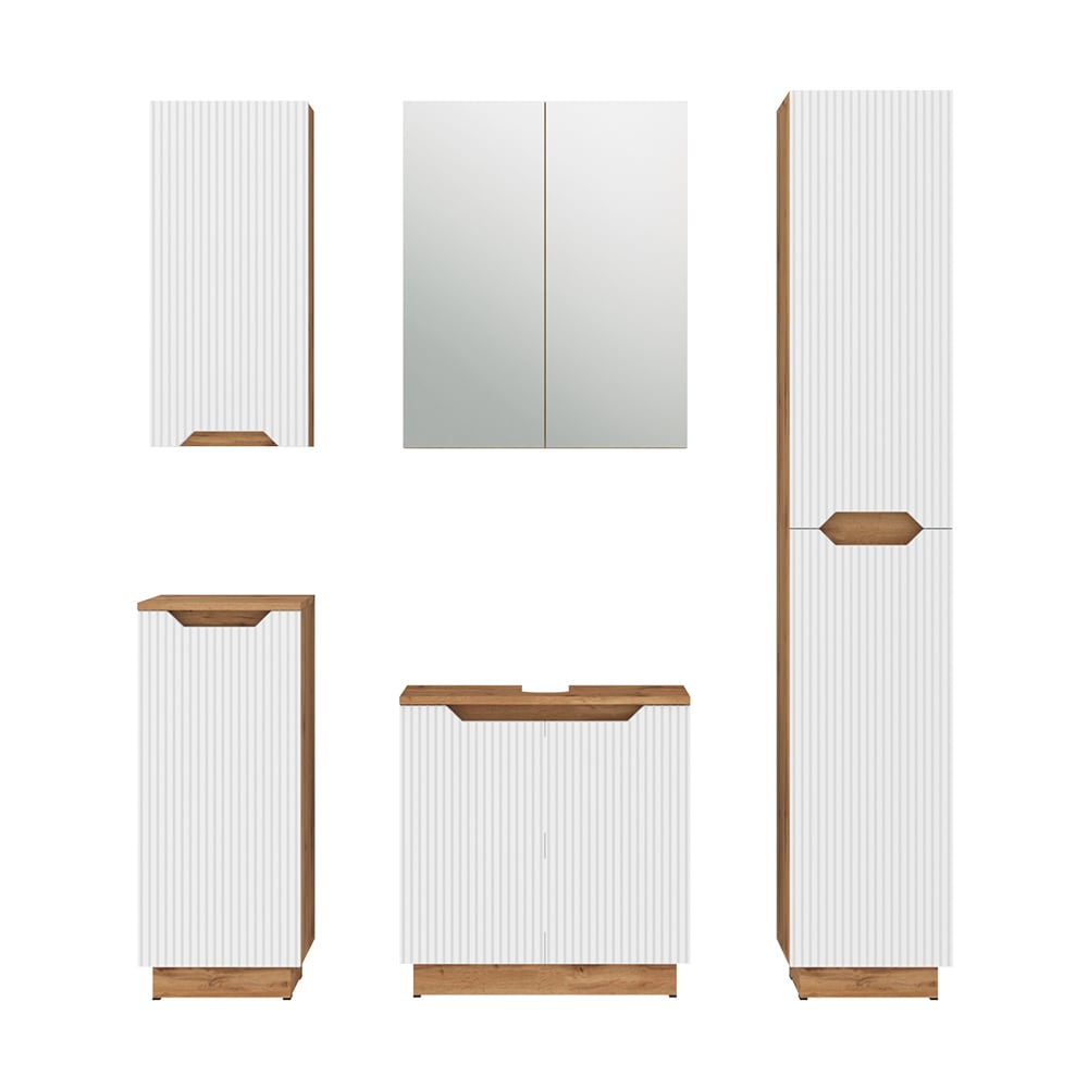 wohnli-moebel-suche-M26075497 Wohnli Möbelsuche - Badmöbel-Set 5 Teile Eiche/weiß gestreift 59.8x62.1cm