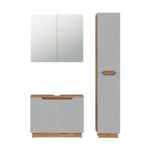 wohnli-moebel-suche-M26075506 Wohnli Möbelsuche - Badmöbel-Set 3 Teile Eiche/grau gestreift 79.6x62.5cm