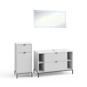 wohnli-moebel-suche-M26075534 Wohnli Möbelsuche - Badmöbel-Set 3 Teile Weiß 100x63cm