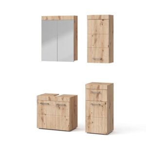wohnli-moebel-suche-M26075549 Wohnli Möbelsuche - Badmöbel-Set 4 Teile mit Hängeschrank Eiche Wotan 60x56cm