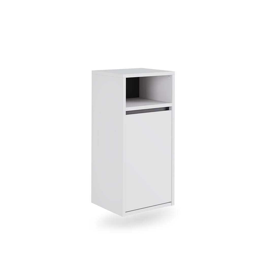 wohnli-moebel-suche-M26075570 Wohnli Möbelsuche - Badschrank mit Wäschkorb Weiß/Grau 38x80cm