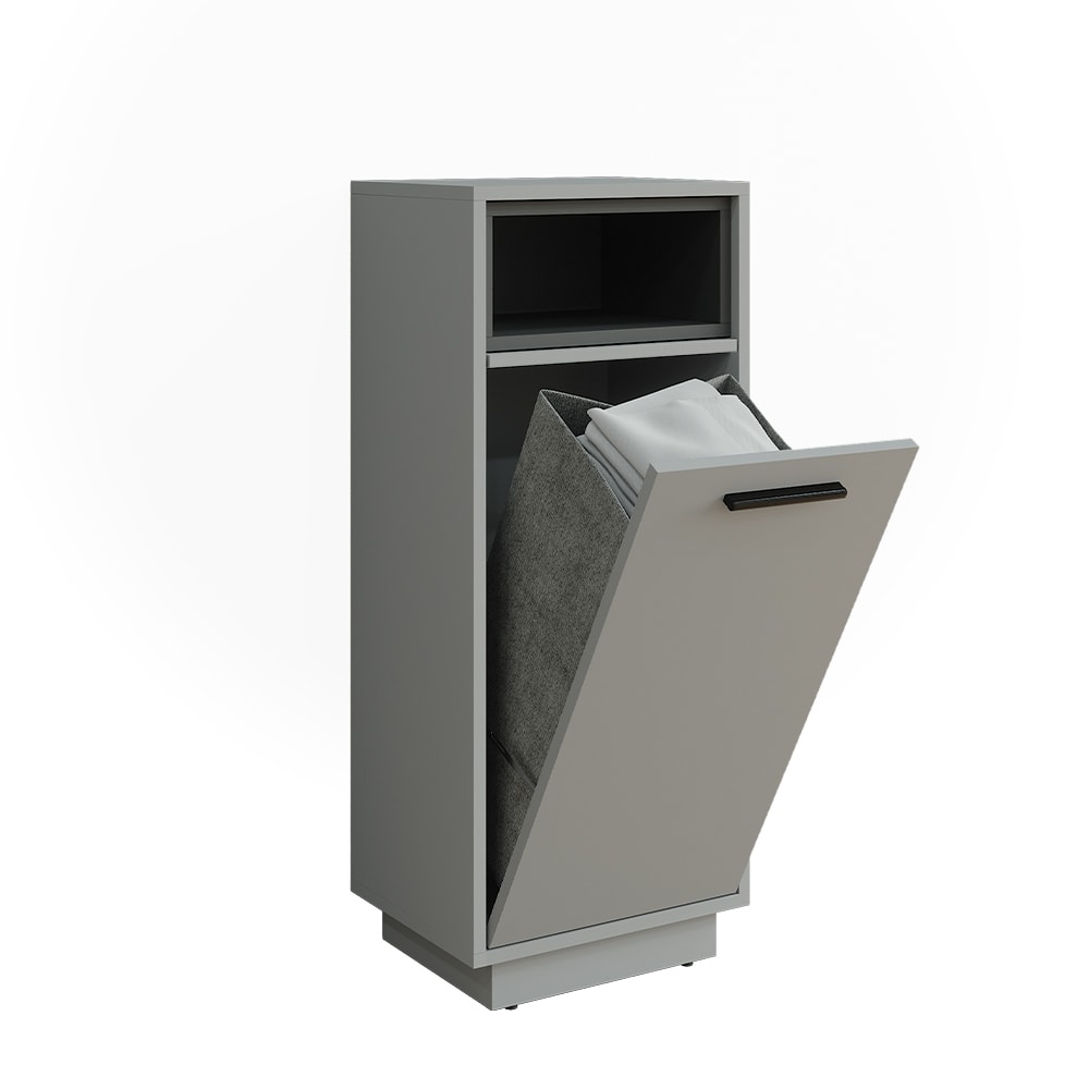 Wohnli Möbelsuche - Wäscheschrank mit herausnehmbarer Innentasche Grau 38x93cm