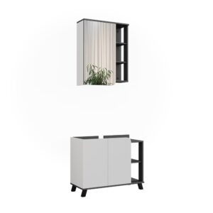 wohnli-moebel-suche-M26075577 Wohnli Möbelsuche - Badmöbel-Set 2 Teile Anthrazit/Weiß 80x65cm