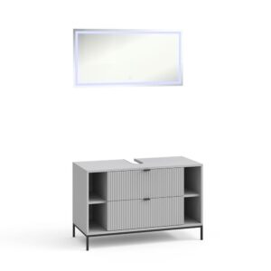 wohnli-moebel-suche-M26075598 Wohnli Möbelsuche - Badmöbel-Set 2 Teile Grau 100x63cm