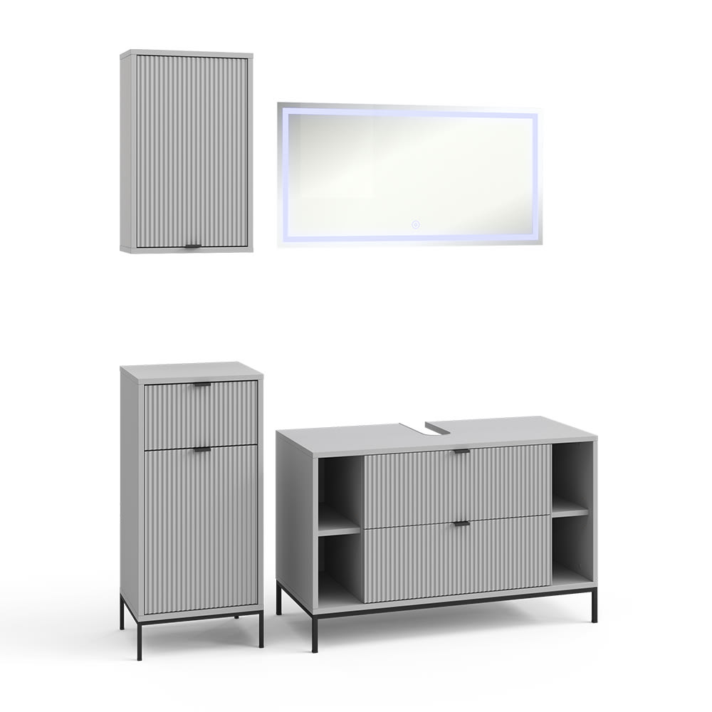wohnli-moebel-suche-M26075617 Wohnli Möbelsuche - Badmöbel-Set 4-teilig Grau 100x63cm