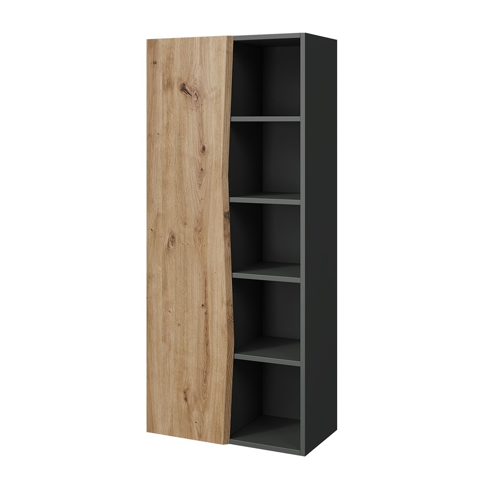 wohnli-moebel-suche-M26075624 Wohnli Möbelsuche - Badschrank mit 5 offenen Fächern Artisan Eiche/Anthrazit 56x130cm