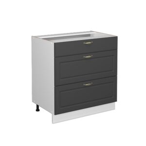 wohnli-moebel-suche-M26075631 Wohnli Möbelsuche - Badschrank mit 3 Schubladen ohne Arbeitsplatte Anthrazit-Gold 80x82cm