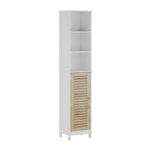 wohnli-moebel-suche-M26075647 Wohnli Möbelsuche - Hochschrank mit 6 Fächern Weiß/Eiche 35x173cm