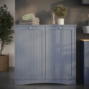 Wäscheschrank mit 2 Wäschekörben Grau 83x80cm 83x80x37cm Spanplatte Grau Vicco Möbel Badezimmermöbel