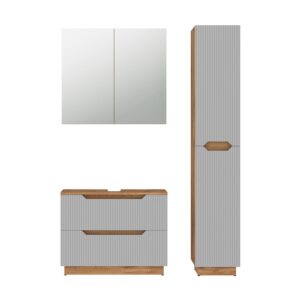 wohnli-moebel-suche-M26075652 Wohnli Möbelsuche - Badmöbel-Set 3 Teile Eiche/grau gestreift 79.6x62.5cm