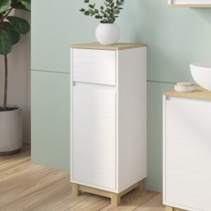wohnli-moebel-suche-M26075657-1 Midischrank mit Schublade Weiß 30x80cm 30x80x30cm Spanplatte Weiß Vicco Möbel Badezimmermöbel