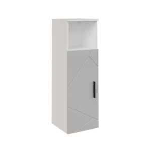 Wohnli Möbelsuche - Midischrank mit Tür Weiß/Weiß Hochglanz 30x93cm
