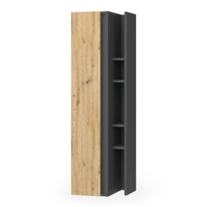 Wohnli Möbelsuche - Badschrank mit 4 Ablagefächern Anthrazit/Artisan 35x120cm