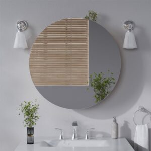 wohnli-moebel-suche-M26075807-1 Badspiegelschrank mit 2 Fächern Anthrazit 70x70cm 70x70x18cm Spanplatte Schwarz Vicco Möbel Badezimmermöbel Badezimmerschränke