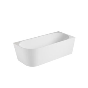 Wohnli Möbelsuche - Weiße halbfreistehende Badewanne aus Acryl 150cm - Rechtwinklig